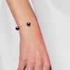 Bracelet TRIO Perles d'Eau Douce Rondes 8-9 mm Noires Argent 925 - vue V2