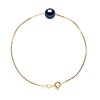 Bracelet Perle de Culture d'Eau Douce 8-9 mm Noires Chaîne Vénitienne Or Jaune - vue V1