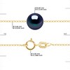 Bracelet Perle de Culture d'Eau Douce 8-9 mm Noires Chaîne Vénitienne Or Jaune - vue V3