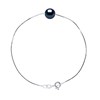 Bracelet Perle de Culture d'Eau Douce 8-9 mm Noires Chaîne Vénitienne Or Blanc - vue V1