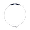 Bracelet TRINITE 7 Perles d'Eau Douce Rondes 3-4 mm Noires Chaîne Forçat Or Blanc - vue V1