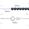 Bracelet TRINITE 7 Perles d'Eau Douce Rondes 3-4 mm Noires Chaîne Forçat Or Blanc - vue V3
