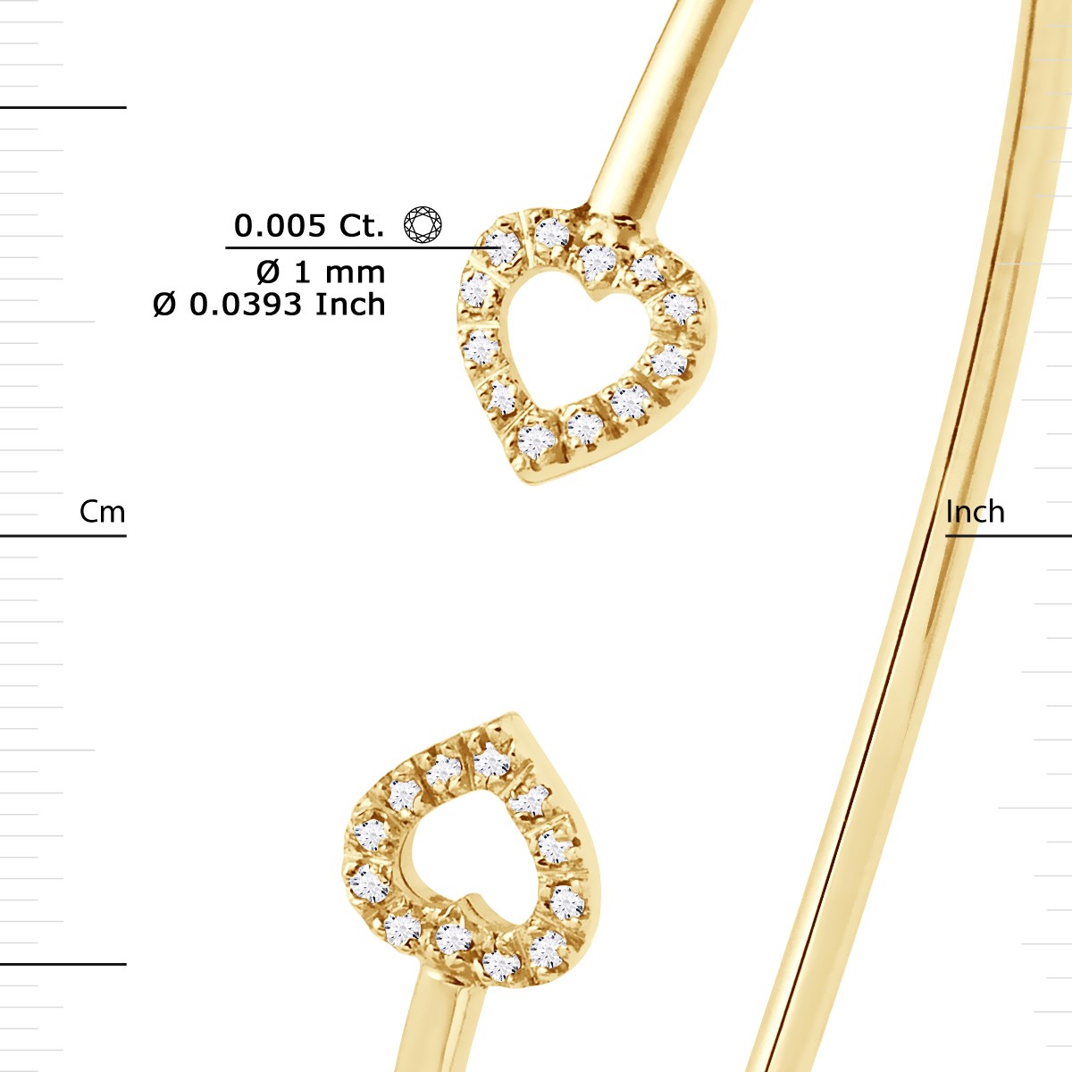 Bracelet Diamants 0,12 Cts LOVE Or Jaune - vue 3