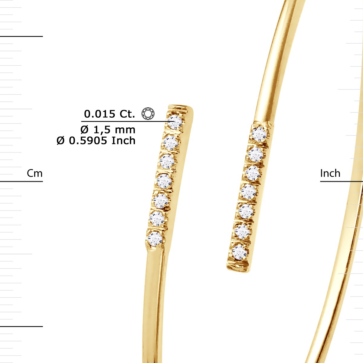 Bracelet Diamants 0,16 Cts PASSION Or Jaune - vue 3