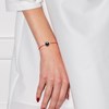 Bracelet LOVE LINK Perle d'Eau Douce Ronde 9-10 mm Noire Lien Nylon Rouge Argent 925 - vue V4