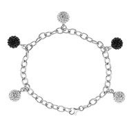Bracelet - Cristal blanc/noir - Argent 925
