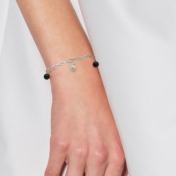 Bracelet - Cristal blanc/noir - Argent 925
