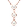 Collier TRILOGIE - Perles blanches - Argent plaqué or rose - vue V1