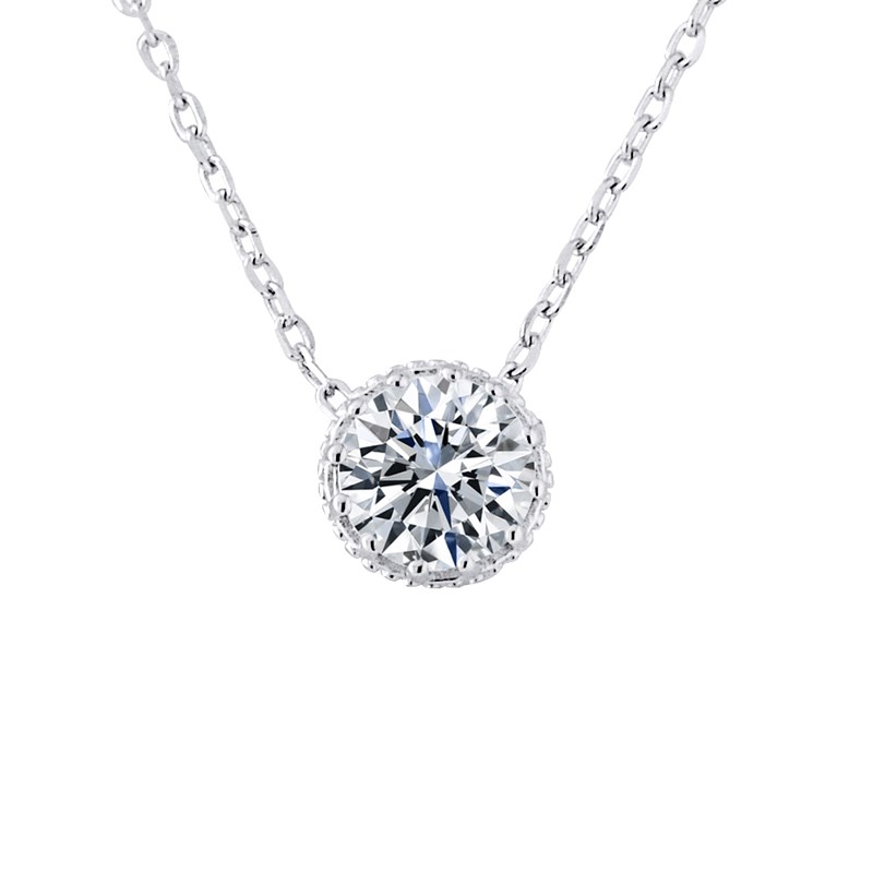 Collier SOLITAIRE - Oxyde de zirconium - Argent 925