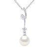 Collier FANTAISIE - Perle blanche - Oxydes de zirconium - Argent 925 - vue V1