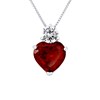 Pendentif COEUR - Cristal - Oxyde de zirconium - Argent 925 - vue V1