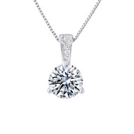 Pendentif SOLITAIRE - Bélière oxydes de zirconium - Argent 925