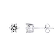 Boucles d'Oreilles SOLITAIRE - Oxyde de zirconium - Argent 925