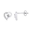 Boucles d'Oreilles COEUR - Oxyde de zirconium - Argent 925 - vue V1