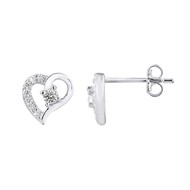 Boucles d'Oreilles COEUR - Oxyde de zirconium - Argent 925