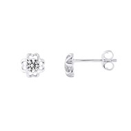 Boucles d'Oreilles TREFLE - Oxyde de zirconium - Argent 925