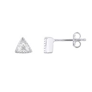 Boucles d'Oreilles TRIANGLE - Oxyde de zirconium - Argent 925