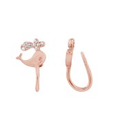 Boucles d'Oreilles clip BALEINE - Argent plaqué or rose