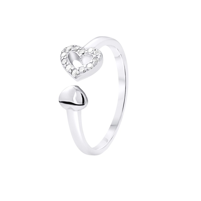 Bague COEUR - Oxyde de zirconium - Argent 925