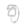 Bague DOUBLE COEUR - Oxyde de zirconium - Argent 925 - vue V1