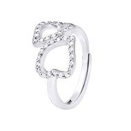 Bague DOUBLE COEUR - Oxyde de zirconium - Argent 925