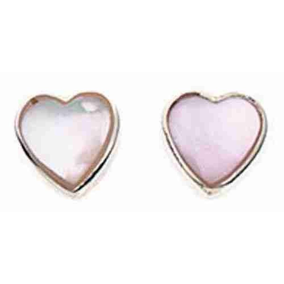 Boucle d'oreille coeur rose clair en argent 925/1000