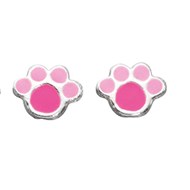 Boucle d'oreille patte ourson en argent 925/1000