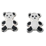 Boucle d'oreille ourson panda en argent 925/1000