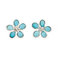 Boucle d'oreille fleur en argent 925/1000