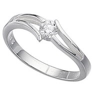 Bague solitaire en argent 925/1000