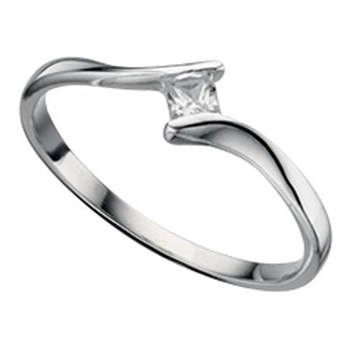 Bague solitaire en argent 925/1000