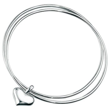 Double bracelets coeur en argent 925/1000