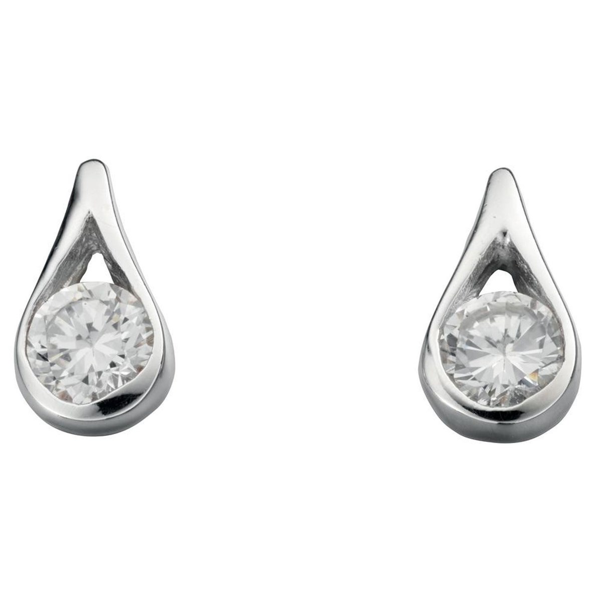 Boucle d'oreille zirconia en argent 925/1000