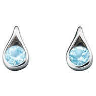 Boucle d'oreille topaze bleu en argent 925/1000