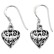 Boucle d'oreille coeur en argent 925/1000