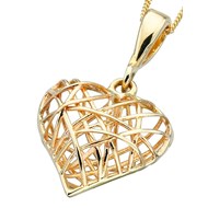 Collier coeur -  Chaine en Or 375 de 41cm - Pendentif en Or 375/1000 carats