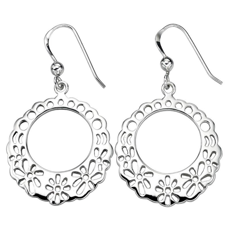 Boucle d'oreille fleurs en argent 925/1000