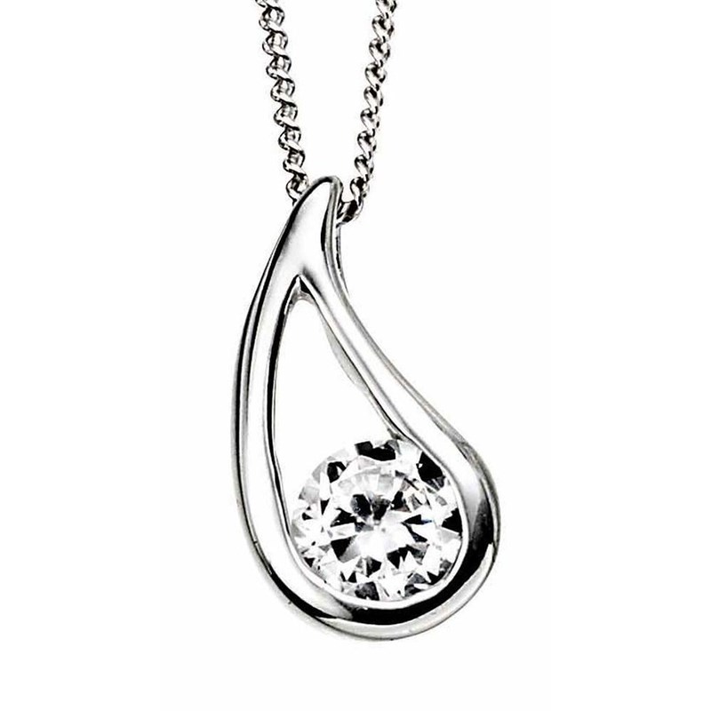 Collier zirconia et sa Chaine de 51 cm en argent 925/1000