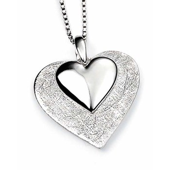 Double heart necklace in silver 925/1000