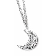 Collier lune et sa Chaine de 51 cm en argent 925/1000