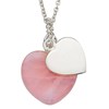 Collier  coeurs - rose quartz et sa Chaine de 51 cm en argent 925/1000 - vue V1