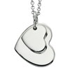 Collier  coeur double et sa Chaine de 51 cm en argent 925/1000 - vue V1