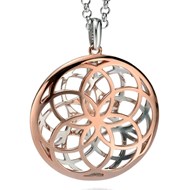 Collier  plaqué Or rose et sa Chaine de 51 cm en argent 925/1000