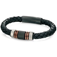 Bracelets cuir plaqué Or cuivré en acier inoxydable