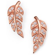 Boucle d'oreille fleure plaqué Or et zirconium en argent 925/1000