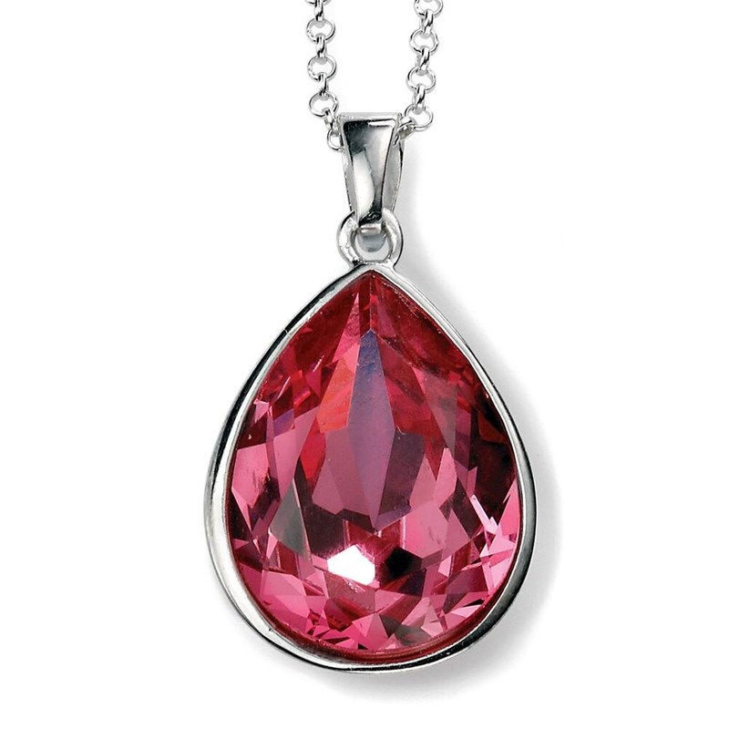 Collier rose en cristal de Swarovski® en argent 925/1000