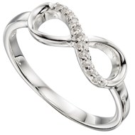 Bague infinity zirconia en argent 925/1000