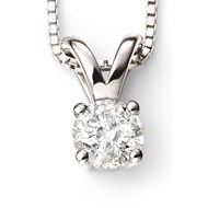 Collier diamant solitaire en Or blanc 375/1000