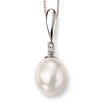 Collier perle et diamant en Or blanc 375/1000