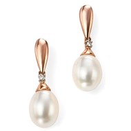 Boucle d'oreille perle et diamant en Or 375/1000